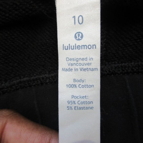 Lululemon Free To Roam Women's Jogger 10 Black 100% Cotton Training Running 468 - Picture 3 of 10